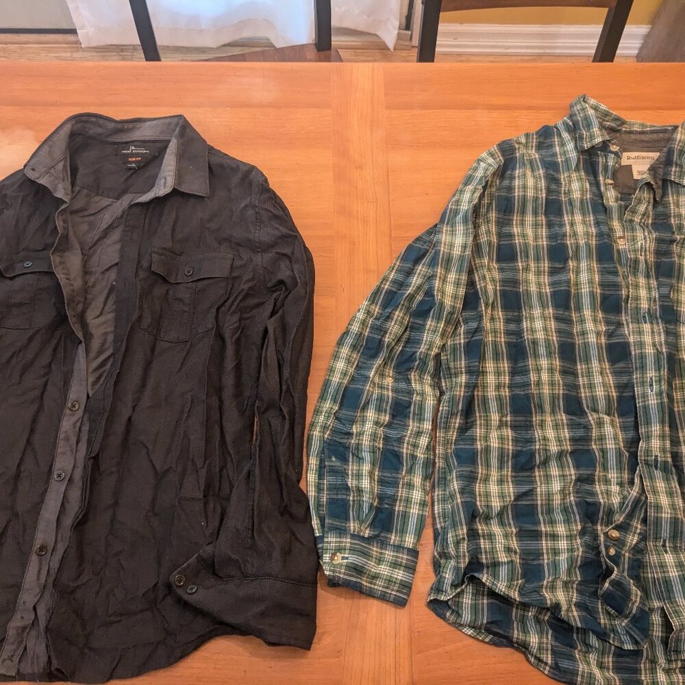 Men's Medium and Large Long Sleeve Dress Shirt